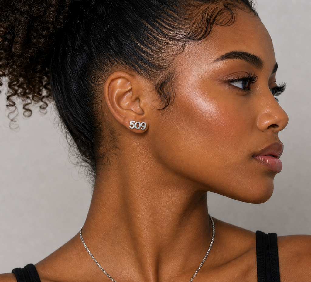 Haiti AREA CODE “509” stud earrings