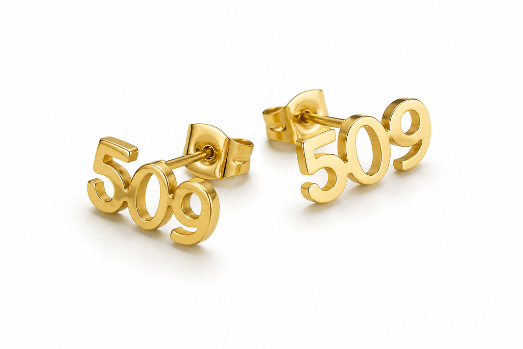 Haiti AREA CODE “509” stud earrings