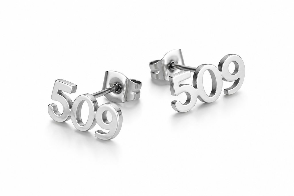 Haiti AREA CODE “509” stud earrings