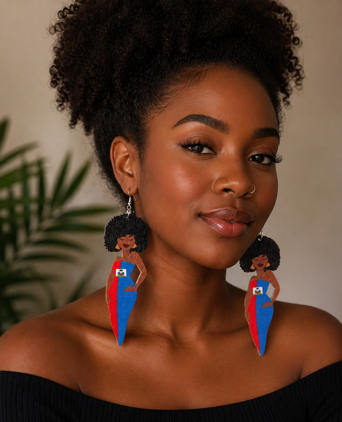 Marabou Haiti Wooden Earrings