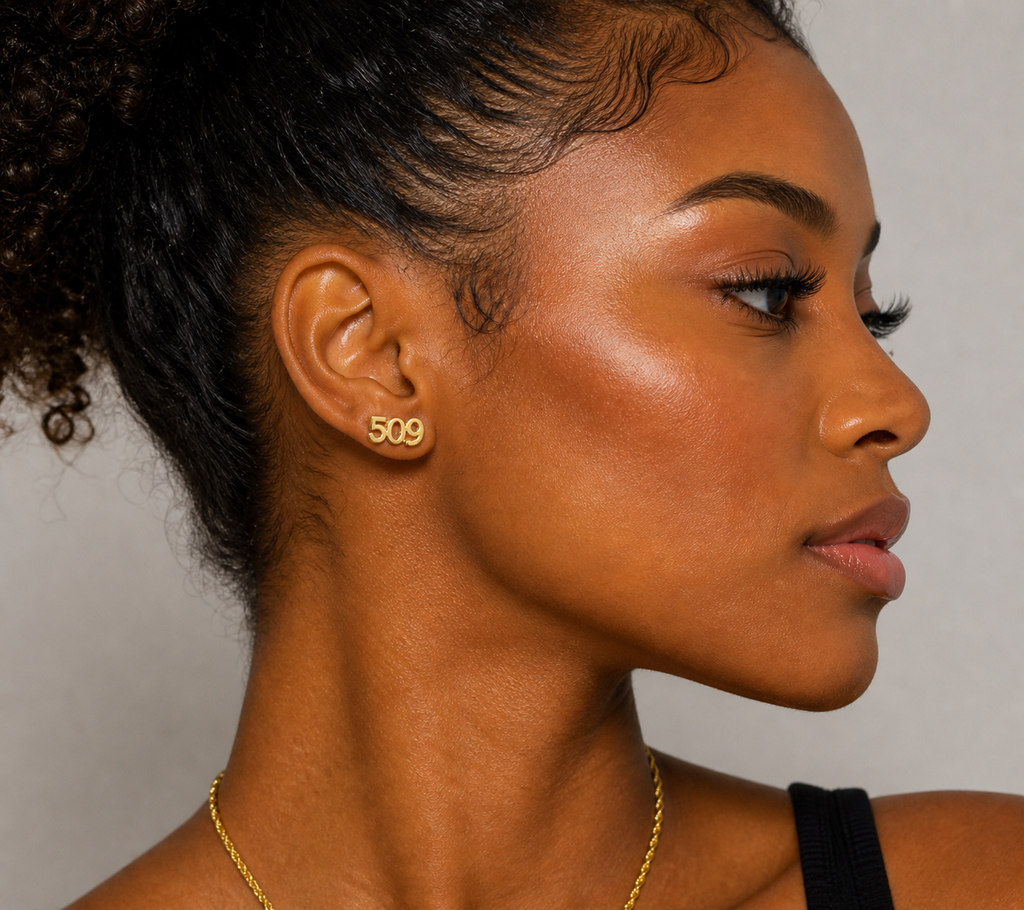 Haiti AREA CODE “509” stud earrings