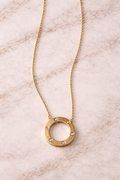 Carte Crystal Circle Pendant Necklace