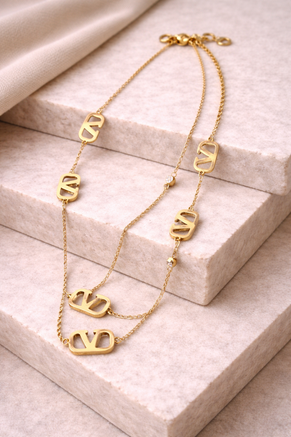 Valentin Signature Layered Charm Necklace