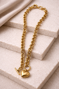 Bold Heart Chain Necklace