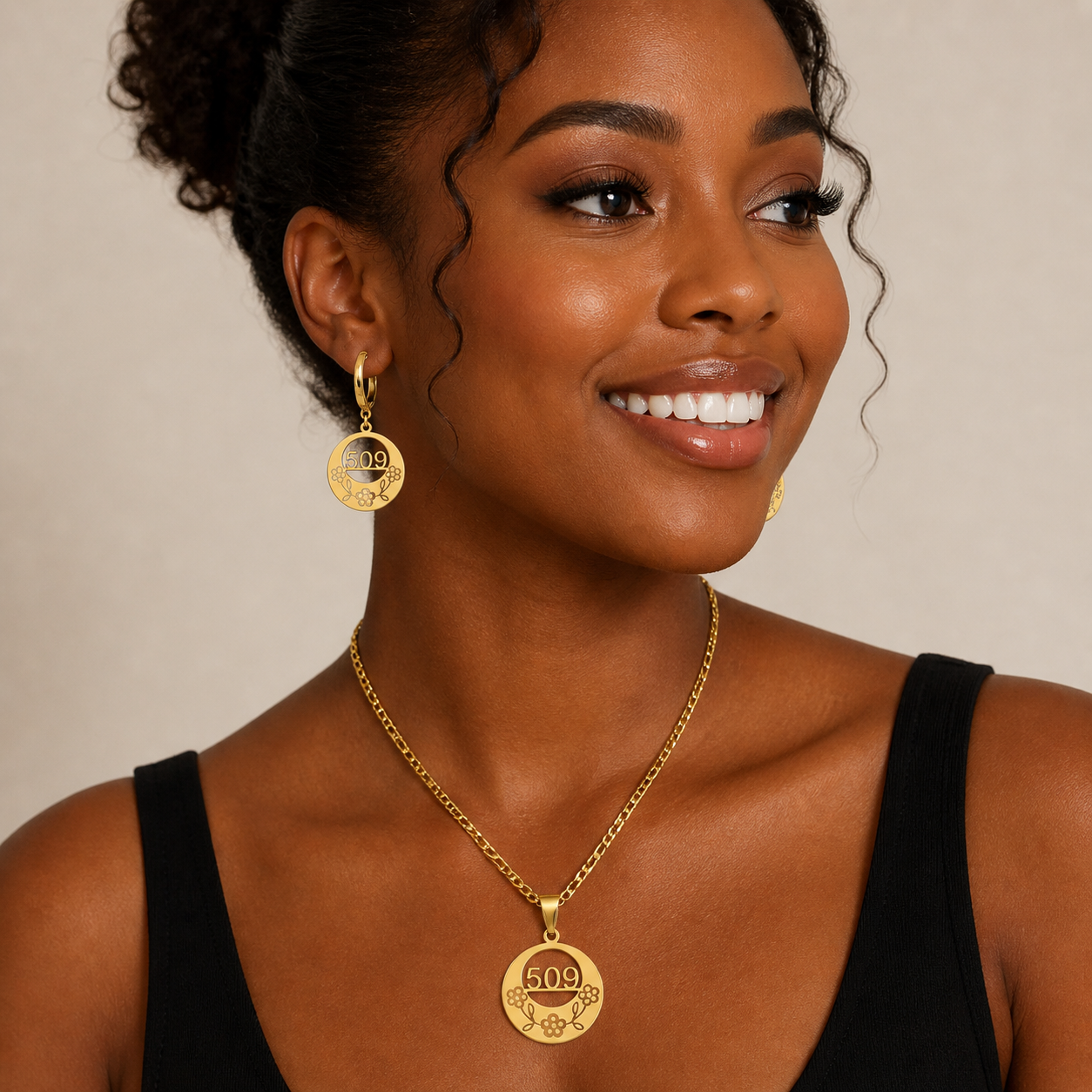 Haiti AREA CODE “509” Jewelry Set