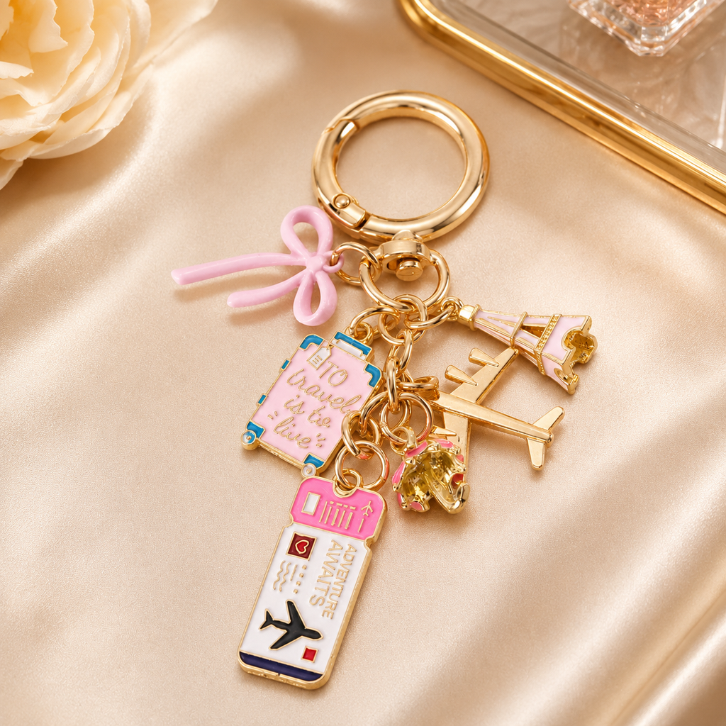 Pink Traveling Girly Keychains